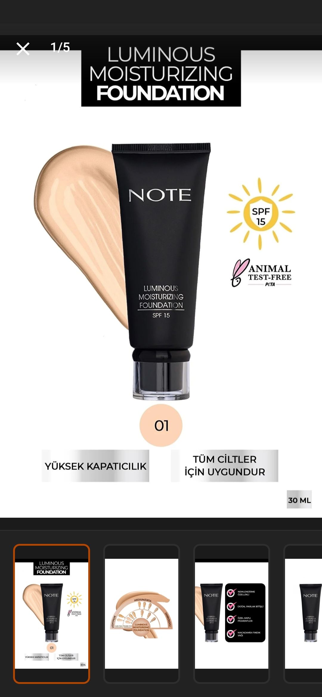 فاندیشن  آرایشی بهداشتی نوت Note Cosmetics اورجینال FND LUM.MOIST photo review