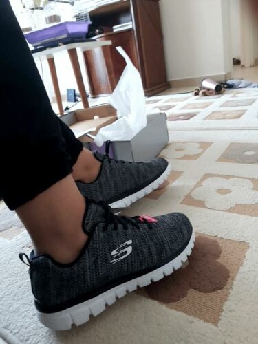 کتانی تمرین و دویدن زنانه اسکیچرز Skechers اورجینال 12614 BKW photo review