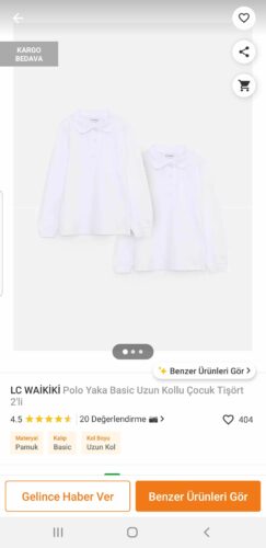 تیشرت یقه پلو پسرانه – دخترانه السی وایکیکی LC Waikiki اورجینال W25043Z4 - R9K photo review